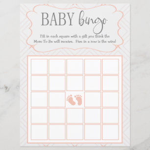 Pastel Peach und Cream Geometric Baby Bingo