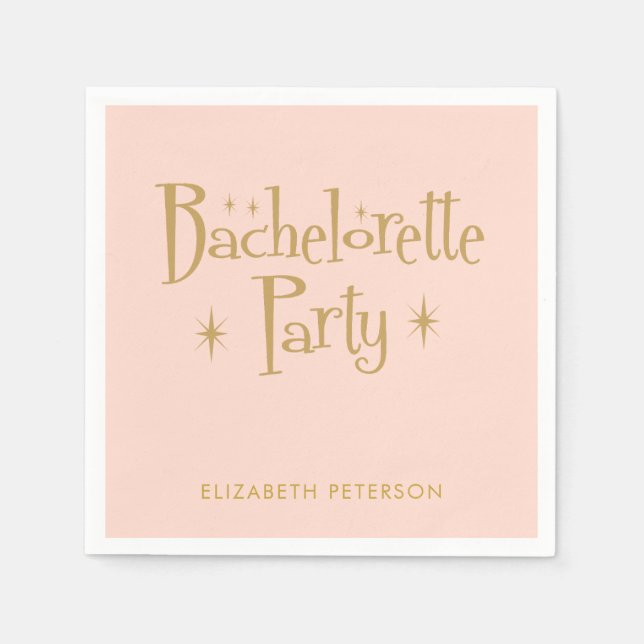 Pastel Peachy Retro Bachelorette Serviette (Vorderseite)