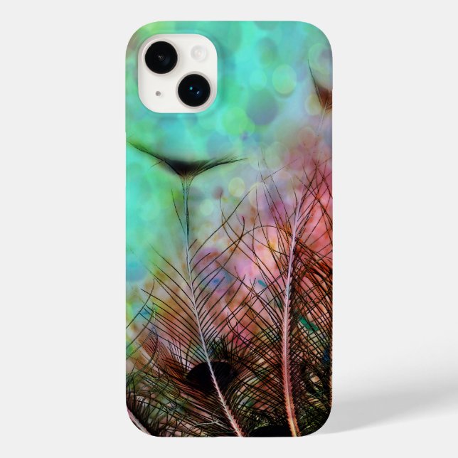 Pastel Peacock Feathers Case-Mate iPhone 14 Plus Hülle (Rückseite)