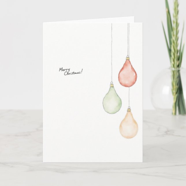 Pastel Pear Ornaments Weihnachtskarte Karte (Vorderseite)