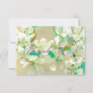 Pastel Pear Tree Blooms Merci Carte Plat