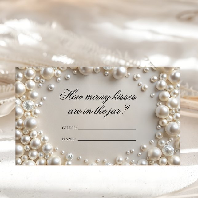Pastel Pearls Wie viele Kisses Bridal Spiel Begleitkarte (Von Creator hochgeladen)
