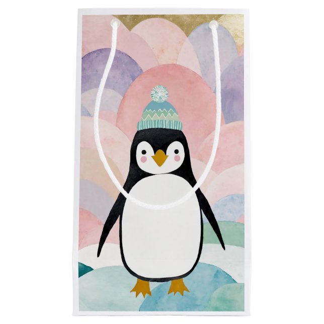 Pastel Penguin Peak Kleine Geschenktüte (Vorderseite)