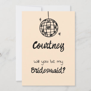 Pastel Penmanship Bridesmaid Einladung Apricot