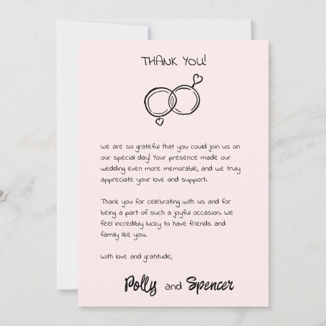 Pastel Penmanship Danke, dass die Karte blush (Vorderseite)