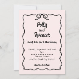 Pastel Penmanship Hochzeit Einladung Blush