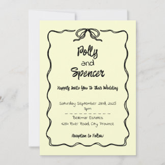 Pastel Penmanship Hochzeit Einladung Buttercreme