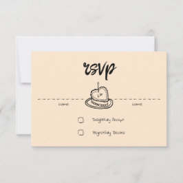 Pastel Penmanship RSVP Card Apricot