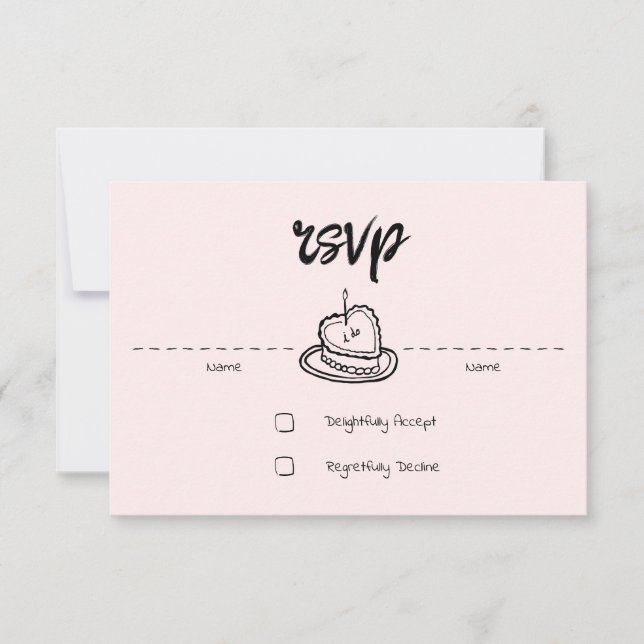 Pastel Penmanship RSVP Card Blush (Vorderseite)