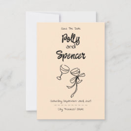 Pastel Penmanship Save the Date Apricot