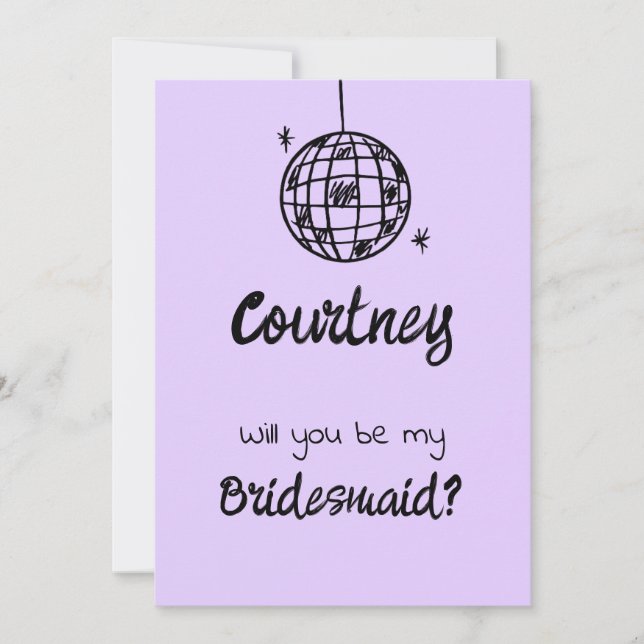 Pastel Penskill Bridesmaid Lavender Invitation (Devant)