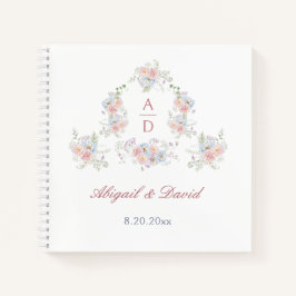 Pastel Peonies Rahmen Wedding Gästebuch Notizbuch