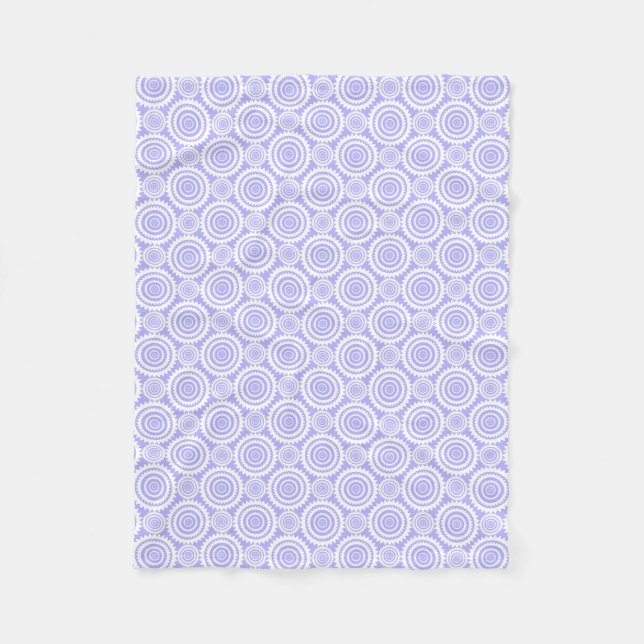 Pastel Periwinkle Blaues geometrisches Muster Fleecedecke (Vorderseite)
