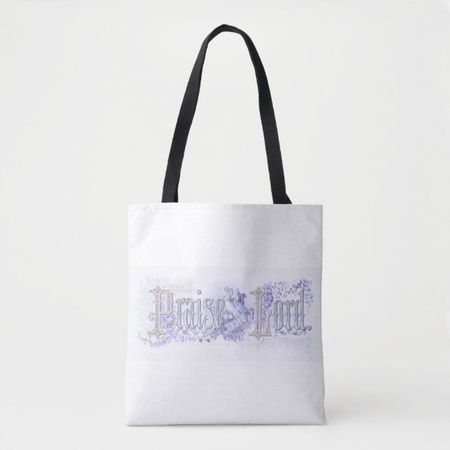 Pastel Periwinkle Blue Tasche "Lob für den Herrn" (Vorderseite)
