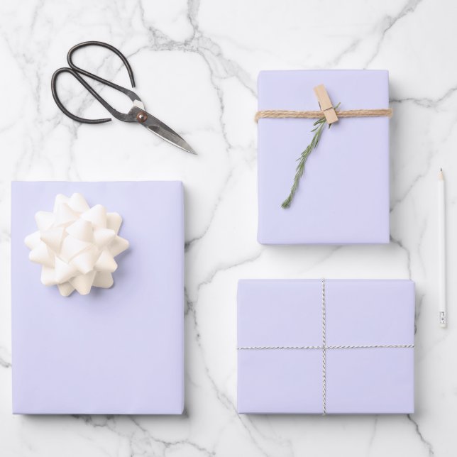 Pastel Periwinkle Lila Geschenkpapier Set (Vorderseite)