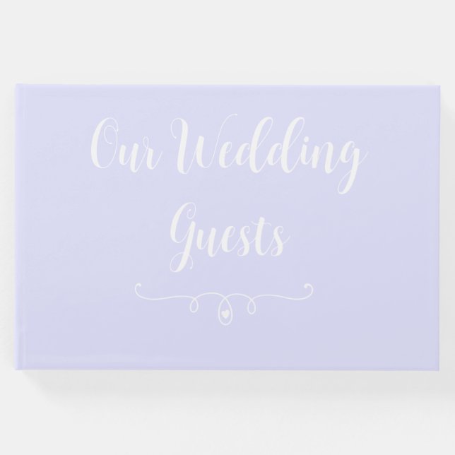 Pastel Periwinkle Lila Wedding Guest Book Gästebuch (Vorderseite)