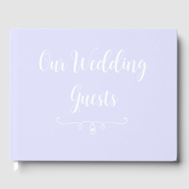 Pastel Periwinkle Lila Wedding Guest Book Gästebuch (Vorderseite)