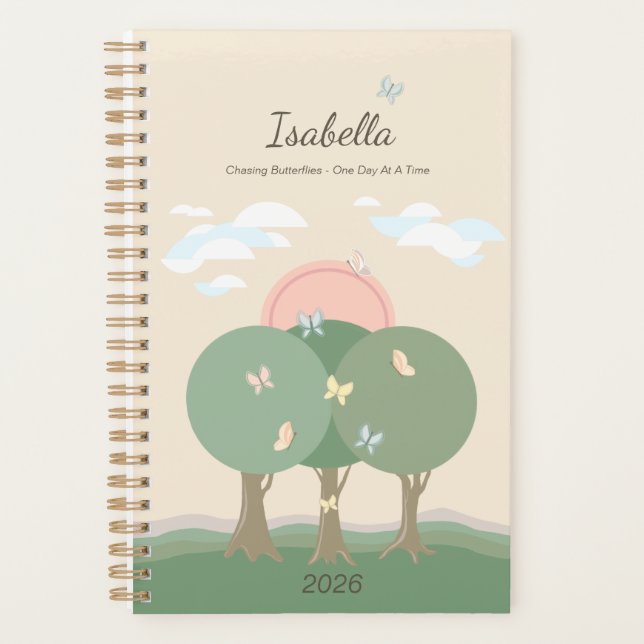 Pastel Personalized Butterfly Affirmation  Planer (Vorderseite)