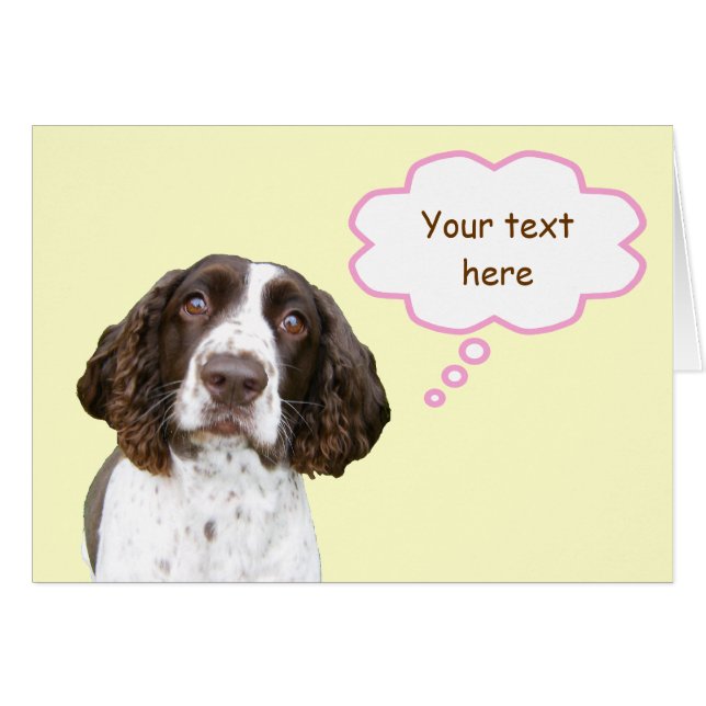 Pastel Personalized English Springer Spaniel Card (Vorderseite (Horizontal))