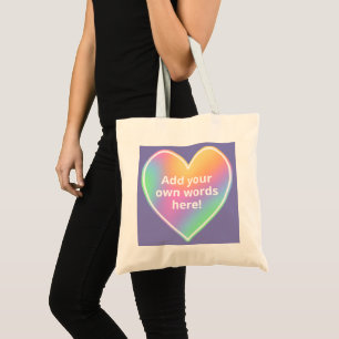 Pastel personnalisé Rainbow Heart Sac fourre-tout