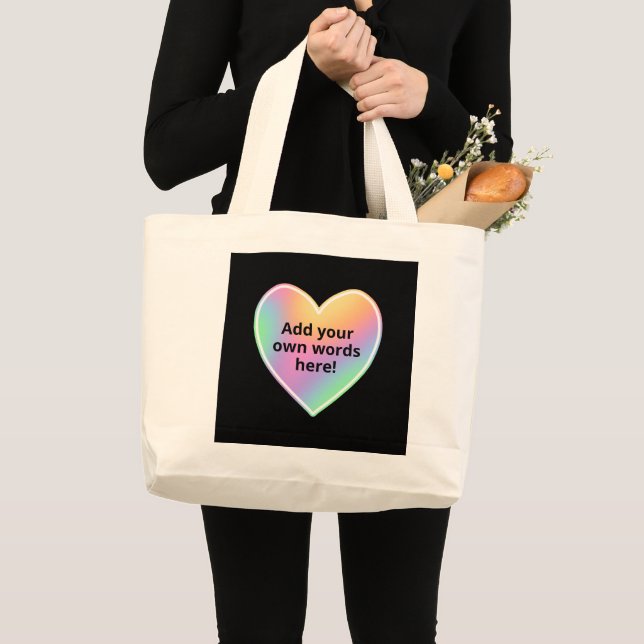 Pastel personnalisé Rainbow Heart Sac fourre-tout (Devant (produit))