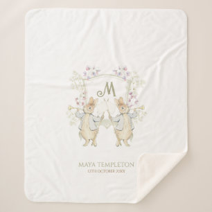 Pastel Peter der Rabbit Monogram Twins Baby Dusche Sherpadecke
