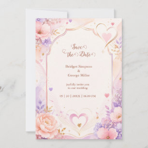 Pastel-Pfingstrosen-Liebeslied-Hochzeitsromanze Einladung