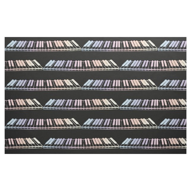 Pastel Piano Keys Fabric Stoff (Yard (91,4 cm))