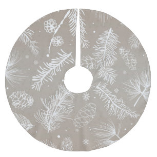 Pastel Pine Pattern Polyester Weihnachtsbaumdecke