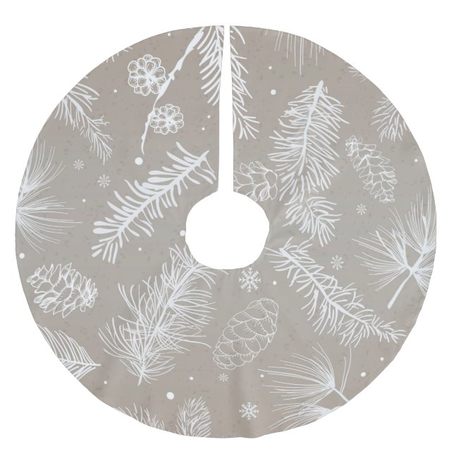 Pastel Pine Pattern Polyester Weihnachtsbaumdecke (Vorderseite)