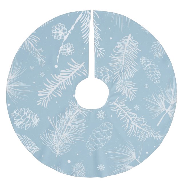 Pastel Pine Pattern Polyester Weihnachtsbaumdecke (Vorderseite)