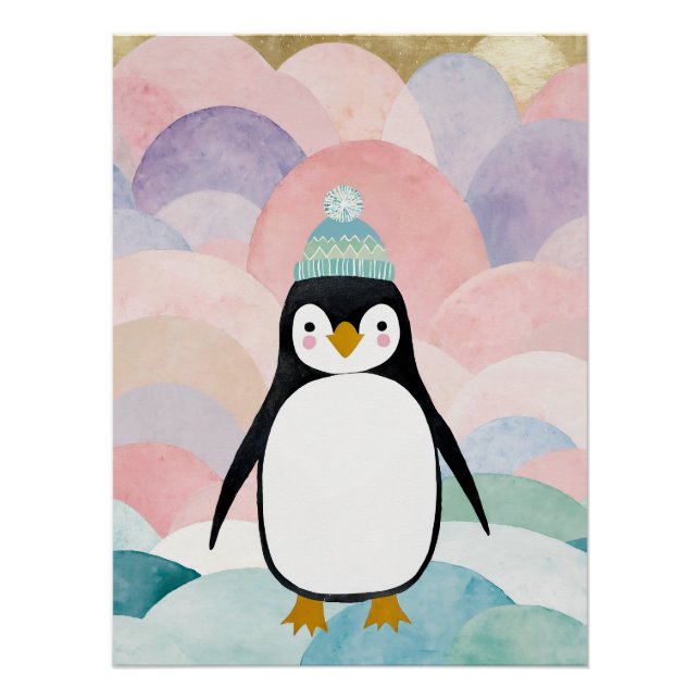Pastel-Pinguin-Gipfel Poster (Vorderseite)