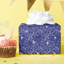 Pastel Pink Aqua Stars Blue Sky  Geschenkpapier
