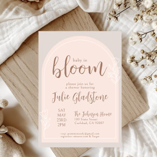 Pastel Pink Baby In Bloom Shower Invitation