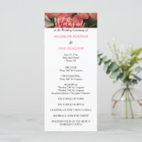 Pastel Pink Black Wedding Program