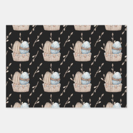 PASTEL PINK & BLAUE EASTER GESCHENKPAPIER SET