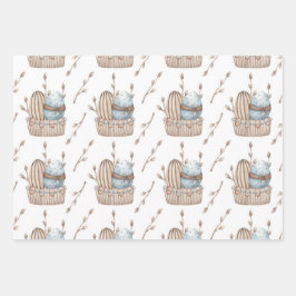 PASTEL PINK & BLAUE EASTER GESCHENKPAPIER SET