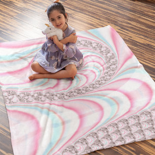 Pastel Pink Blue Candy Cane Spiral Fraktal  Sherpadecke