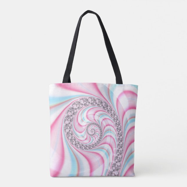 Pastel Pink Blue Candy Cane Spiral Tasche (Rückseite)