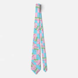 Pastel Pink Blue Checkered Dango Neck Tie Krawatte