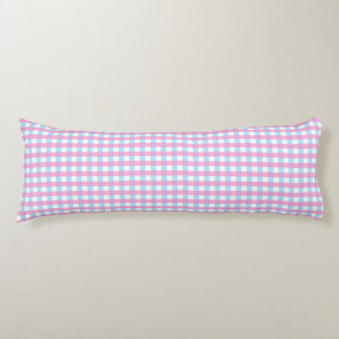 Pastel Pink Blue Gingham Kariert Seitenschläferkissen