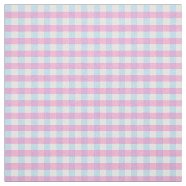 Pastel Pink Blue Gingham Karierter Karo Stoff (Muster)