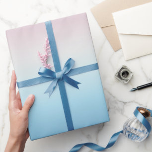 Pastel Pink & Blue Gradient Indigo Rose Ombre Geschenkpapier