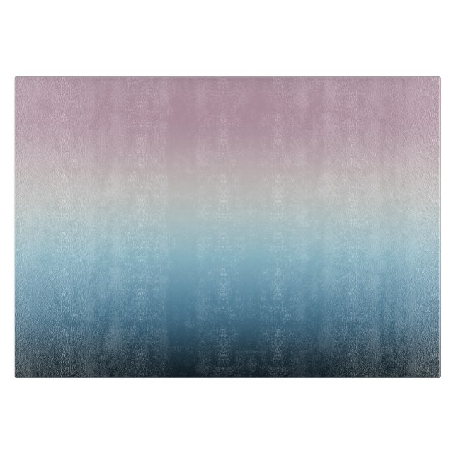 Pastel Pink & Blue Gradient Indigo Rose Ombre Schneidebrett (Vorderseite)