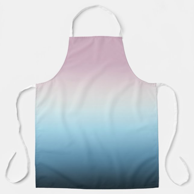 Pastel Pink & Blue Gradient Indigo Rose Ombre Schürze (Vorderseite)