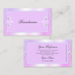 Pastel Pink Blue Sparkle Diamonds Verzierte Orname Visitenkarte
