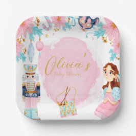 Pastel Pink Blue Vintag Nutcracker Babydusche Pappteller