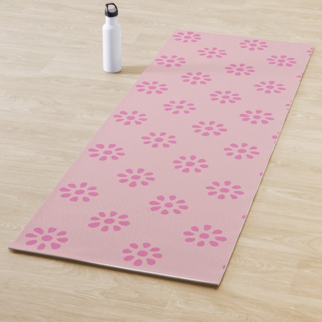 Pastel Pink Blume Boho Ästhetische Muster Yogamatte (Beispiel)