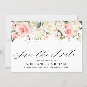 Pastel Pink Blush Rose Botanische Hochzeit mit flo Save The Date
