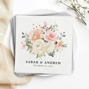 Pastel Pink Blush Rose Botanische Hochzeit mit flo Serviette